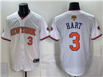 New York Knicks #3 Josh Hart White 2026 Finals Patch Baseball Jersey