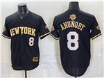 New York Knicks #8 OG Anunoby Black Gold 2026 Finals Patch Baseball Jersey