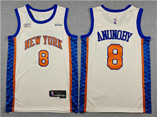 New York Knicks #8 OG Anunoby 2025-26 Cream City Edition Swingman Jersey