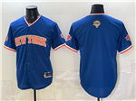 New York Knicks Blue 2026 Finals Patch Baseball Team Jersey