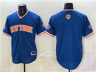 New York Knicks Blue 2026 Finals Patch Baseball Team Jersey