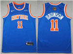 New York Knicks #11 Jalen Brunson Blue 2026 NBA Finals Patch Swingman Jersey