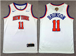 New York Knicks #11 Jalen Brunson White 2026 NBA Finals Patch Swingman Jersey