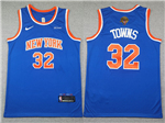New York Knicks #32 Karl-Anthony Towns Blue 2026 NBA Finals Patch Swingman Jersey