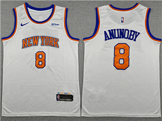 New York Knicks #8 OG Anunoby White Swingman Jersey