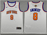 New York Knicks #8 OG Anunoby White 2026 NBA Finals Patch Swingman Jersey
