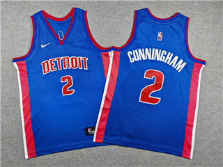 Detroit Pistons #2 Cade Cunningham Youth Blue Swingman Jersey