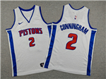 Detroit Pistons #2 Cade Cunningham Youth White Swingman Jersey
