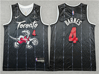 Toronto Raptors #4 Scottie Barnes 2025-26 Black City Edition Swingman Jersey