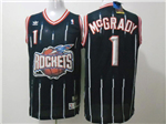 Houston Rockets #1 Tracy McGrady Navy Pinstripe Hardwood Classic Jersey