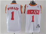 Houston Rockets #1 Tracy McGrady White Hardwood Classic Jersey