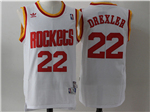 Houston Rockets #22 Clyde Drexler White Hardwood Classic Jersey