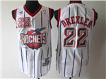 Houston Rockets #22 Clyde Drexler White Pinstripe Hardwood Classic Jersey