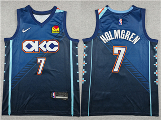 Oklahoma City Thunder #7 Chet Holmgren 2025-26 Navy City Edition Swingman Jersey