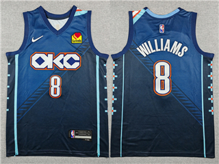 Oklahoma City Thunder #8 Jalen Williams 2025-26 Navy City Edition Swingman Jersey