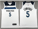 Minnesota Timberwolves #5 Anthony Edwards White Swingman Jersey