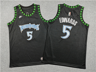 Minnesota Timberwolves #5 Anthony Edwards Youth 2025-26 Black Classic Swingman Jersey