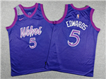 Minnesota Timberwolves #5 Anthony Edwards Youth 2025-26 Purple City Edition Swingman Jersey