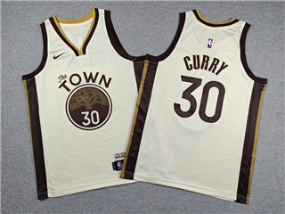 Golden State Warriors #30 Stephen Curry Youth 2025-26 Cream City Edition Swingman Jersey