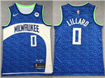 Milwaukee Bucks #0 Damian Lillard 2023-24 Blue City Edition Swingman Jersey