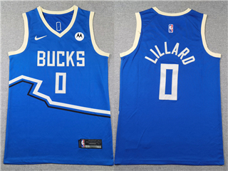 Milwaukee Bucks #0 Damian Lillard 2024-25 Blue City Edition Swingman Jersey