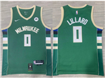 Milwaukee Bucks #0 Damian Lillard Green Swingman Jersey