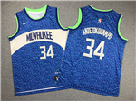 Milwaukee Bucks #34 Giannis Antetokounmpo Youth 2023-24 Blue City Edition Swingman Jersey