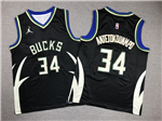 Milwaukee Bucks #34 Giannis Antetokounmpo Youth 2022-23 Black Statement Swingman Jersey