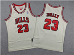 Chicago Bulls #23 Michael Jordan Youth Cream Hardwood Classics Jersey