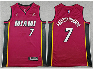 Miami Heat #7 Giannis Antetokounmpo Red Swingman Jersey