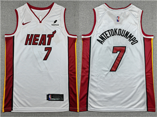 Miami Heat #7 Giannis Antetokounmpo White Swingman Jersey
