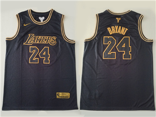 Los Angeles Lakers #24 Kobe Bryant Black Gold Black Mamba Forever Legend Jersey