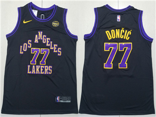 Los Angeles Lakers #77 Luka Doncic 2023-24 Black City Edition Swingman Jersey