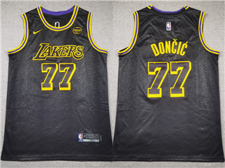 Los Angeles Lakers #77 Luka Doncic Black City Edition Swingman Jersey