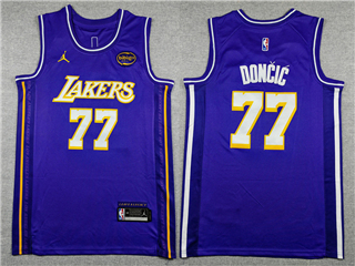Los Angeles Lakers #77 Luka Doncic 2025-26 Purple Statement Swingman Jersey