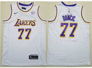 Los Angeles Lakers #77 Luka Doncic White Swingman Jersey