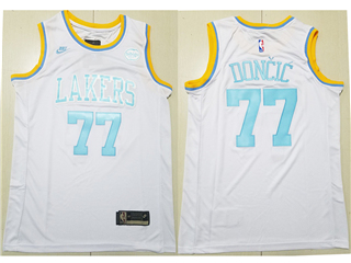 Los Angeles Lakers #77 Luka Doncic White Classic Swingman Jersey