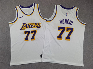 Los Angeles Lakers #77 Luka Doncic Youth White Swingman Jersey