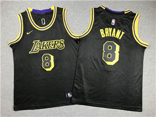 Los Angeles Lakers #8 Kobe Bryant Youth Black City Edition Swingman Jersey