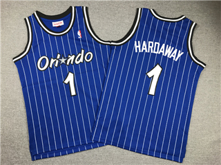 Orlando Magic #1 Anfernee Hardaway Youth 1994-95 Blue Hardwood Classics Jersey