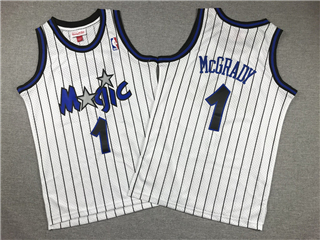 Orlando Magic #1 Tracy McGrady Youth 2003-04 White Hardwood Classics Jersey