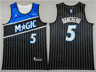 Orlando Magic #5 Paolo Banchero 2025-26 Black Statement Edition Swingman Jersey