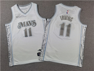 Dallas Mavericks #11 Kyrie Irving Youth 2024-25 White City Edition Swingman Jersey