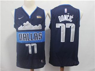 Dallas Mavericks #77 Luka Doncic Navy Swingman Jersey