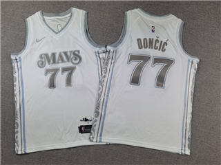 Dallas Mavericks #77 Luka Doncic Youth 2024-25 White City Edition Swingman Jersey