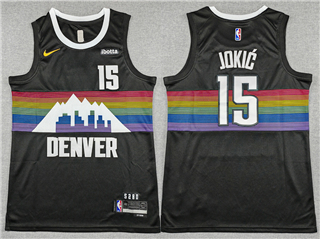 Denver Nuggets #15 Nikola Jokic 2025-26 Black City Edition Swingman Jersey