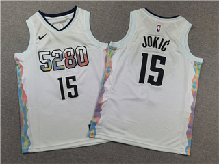 Denver Nuggets #15 Nikola Jokic Youth 2024-25 White City Edition Swingman Jersey