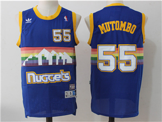 Denver Nuggets #55 Dikembe Mutombo Blue Hardwood Classic Jersey
