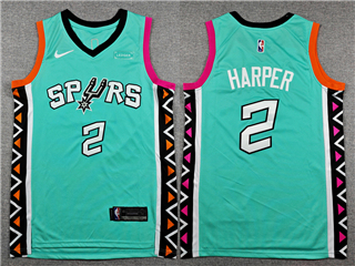 San Antonio Spurs #2 Dylan Harper Turquoise City Edition Swingman Jersey
