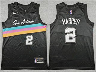 San Antonio Spurs #2 Dylan Harper 2025-26 Black City Edition Swingman Jersey